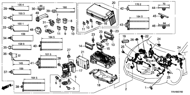 2019 Honda Clarity Electric  Clip D, Wire Harness (135.4MM)(Black) Diagram for 91509RRA003