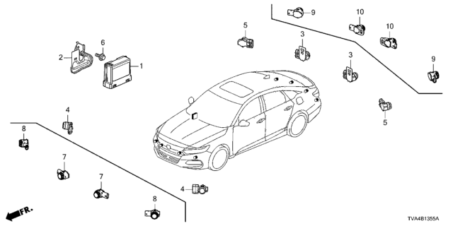 2021 Honda Accord  SENSOR UNIT, PARKING Diagram for 39670TVAA25