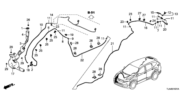 2019 Honda CR-V  Clip, Tube (7MM) Diagram for 91501TLAA01