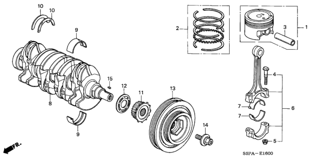 2005 Honda Civic  Ring Set, Piston (Std) Diagram for 13011PMMA01