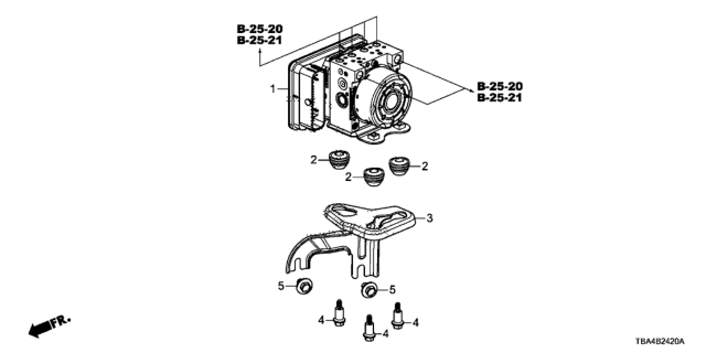 2017 Honda Civic Set, Modulator Assembly Diagram for 57100TBFA01