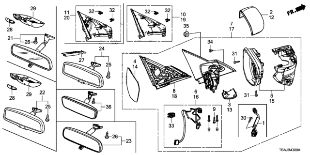 2018 Honda Civic Harness Assy., L. (R.C.) Diagram for 76256TESH11
