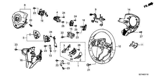 2015 Honda CR-Z  Damper, Steering Diagram for 78520SZTG81
