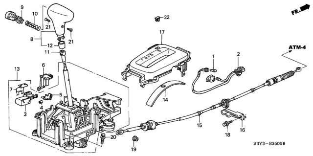2003 Honda Insight  Stopper, Shift Lock Diagram for 54023S84Q51