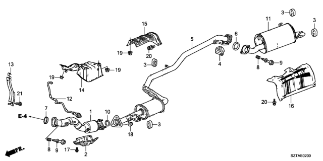 2014 Honda CR-Z  Plate, Muffler Baffle Diagram for 74605SZTG00
