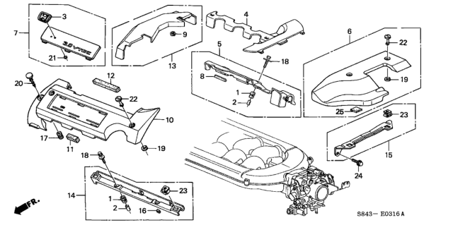 2001 Honda Accord  Clip Diagram for 90603P8AA01