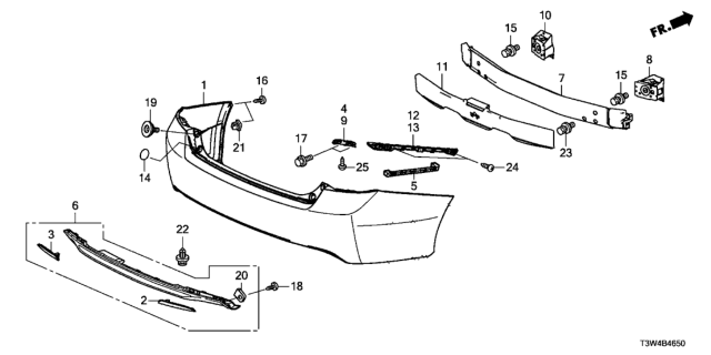2015 Honda Accord Hybrid Rear RR Assy R Diagram for 33505T3WA01