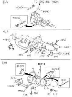 1994 Honda Passport  Bracket, Clip Harness Diagram for 8943590081