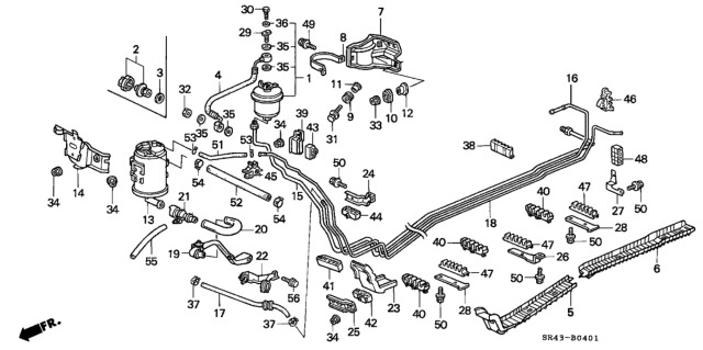 1995 Honda Civic Clamp, Vent Tube (Black) Diagram for 91597SH3Y01