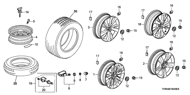 2018 Honda Odyssey  Tire (235/60R18) Diagram for 42751BRI126
