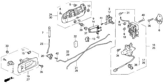 1995 Honda Odyssey  Switch Assembly, Left Rear Power Window (Jade Green) Diagram for 35765SR4A01ZF