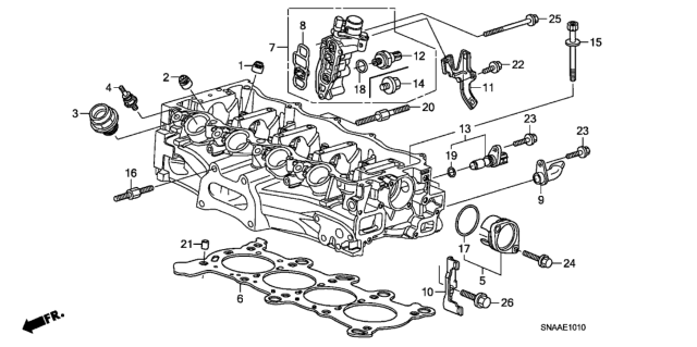 2009 Honda Civic  Cover, Camshaft Thrust Diagram for 12240RNAA00