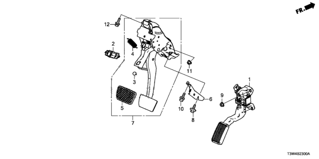 2014 Honda Accord Hybrid Switch Assembly, Stop & Cruise Diagram for 36750T3VA01