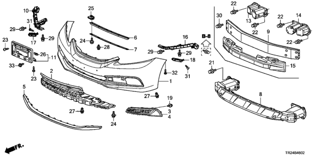 2014 Honda Civic Grille, Front Bumper Center (Lower) Diagram for 71105TR3A51
