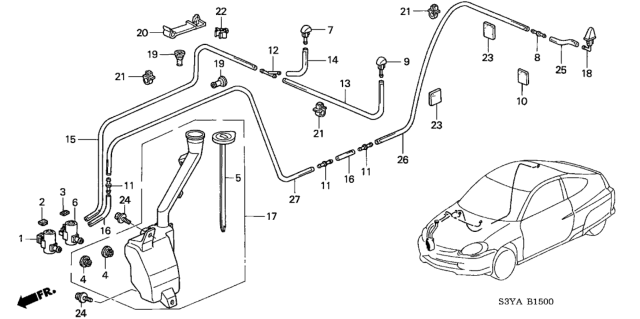 2004 Honda Insight Motor, Washer (High) (Mitsuba) Diagram for 76806SL0E11