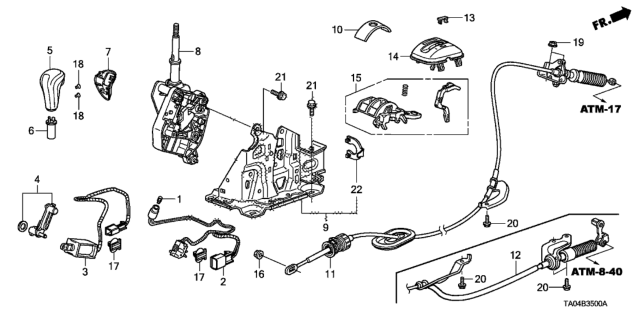 2009 Honda Accord  Body Set, Escutcheon Diagram for 54725TA5A51