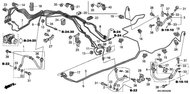 2009 Honda Civic  Clip, Brake Pipe Diagram for 46393SNCG21