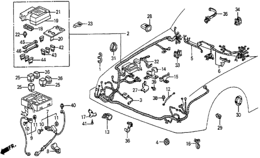 1985 Honda Prelude  Strap, Wire Harness (25MM) (Black) Diagram for 90690SA0003