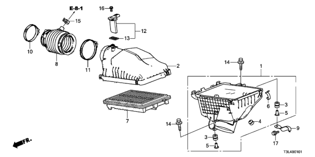 2014 Honda Accord Cover Comp, Air/C Diagram for 172105G0A00