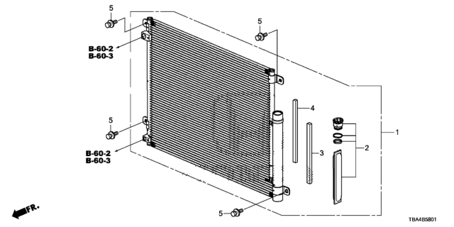 2016 Honda Civic  Condenser Assy Diagram for 80100TBAA01