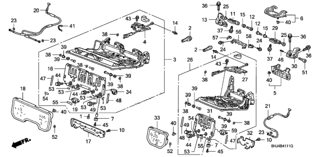 2005 Honda Odyssey  Clip, Mat *G64L* (OLIVE) Diagram for 82198SHJA01ZA