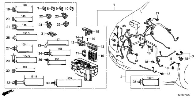 2020 Honda Ridgeline Fuse, Multi Block Diagram for 38233T6AJ01