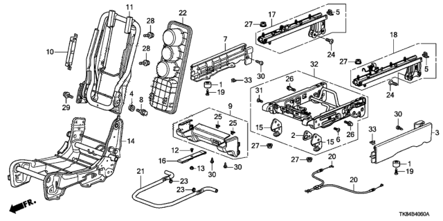 2011 Honda Odyssey  Rivet *NH686L* (B) (LIGHT WARM GRAY) Diagram for 81929TK8A21ZA