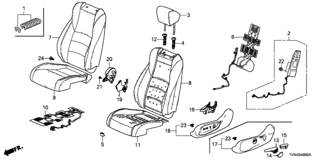 2018 Honda Accord Heater, Left Front Seat-Back Diagram for 81524TVAL31