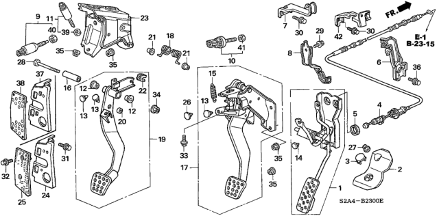 2000 Honda S2000  Bracket, Clutch Pedal Diagram for 46990S2A003