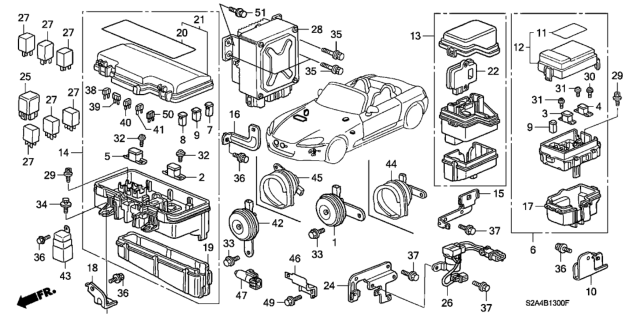 2005 Honda S2000  Screw-Washer (5X14) Diagram for 90129S84000