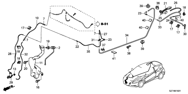 2011 Honda CR-Z  Tube (620MM) Diagram for 76899SZTG01