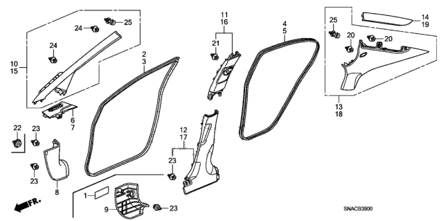 2011 Honda Civic Label, Fuse Diagram for 38205SNAA02
