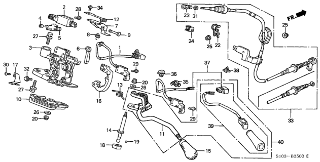 2000 Honda CR-V  Cushion, Shift Lock Stopper Diagram for 54021S10A81
