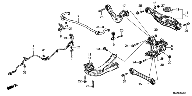 2019 Honda CR-V Rubber, RR. Spring Mounting (Lower) Diagram for 52748TLBA00