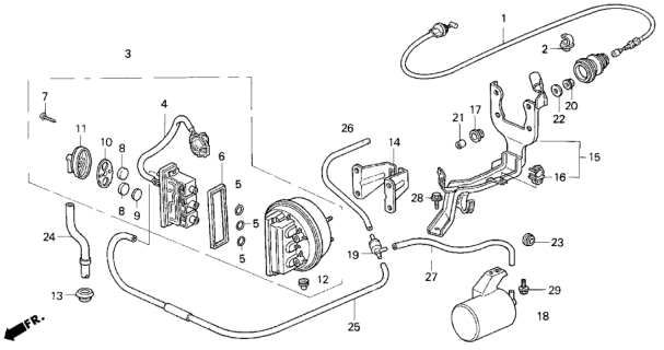 1994 Honda Prelude  Tank, Vacuum Diagram for 36625PT0003