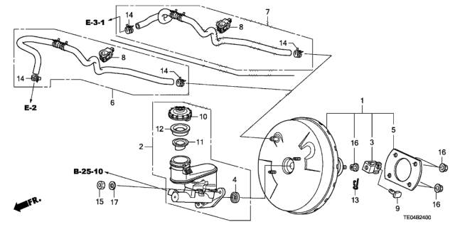 2008 Honda Accord  Tube Assy., Master Power Diagram for 46402TA1A02