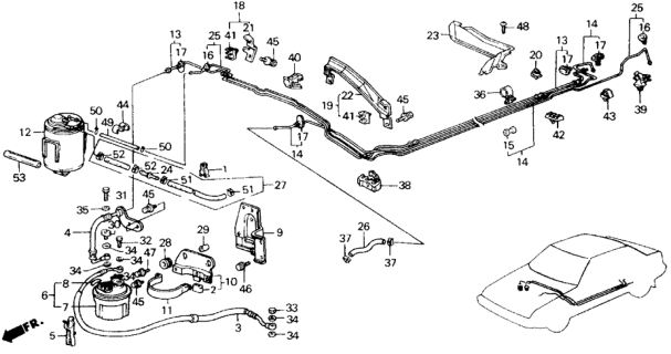 1989 Honda Accord  Filter, Fuel Diagram for 16900SE0A31