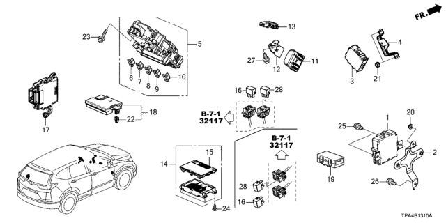 2020 Honda CR-V Hybrid  SHEET, ANTI-SLIP Diagram for 39571TLAA01