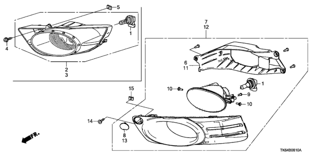 2012 Honda Fit Cap, L. Garnish Diagram for 33955TF7J01