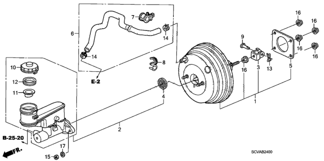 2010 Honda Element  Tube Assy., Master Power Diagram for 46402SCVA01