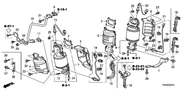 2009 Honda Accord  Stay, FR. Converter Diagram for 11942R70A00