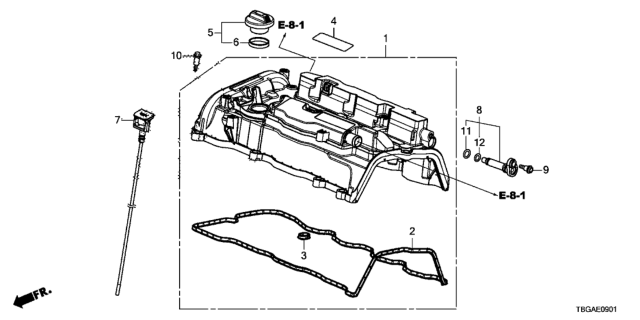 2020 Honda Civic  Dipstick, Oil Diagram for 156505BAA00
