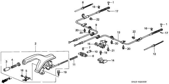1997 Honda Accord  Wire A, Driver Side Parking Brake Diagram for 47560SV7A51