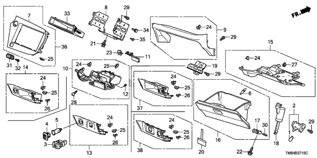 2011 Honda Insight  Cover Assy., Passenger (Lower)*NH167L* (GRAPHITE BLACK) Diagram for 77345TM8A02ZA