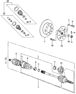 1981 Honda Accord  Band, Driveshaft Boot Diagram for 44318SA7300