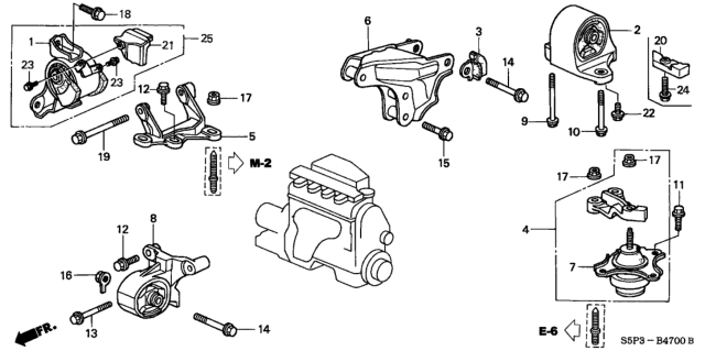 2002 Honda Civic  Bolt, Flange (10X110) Diagram for 90161S5A000