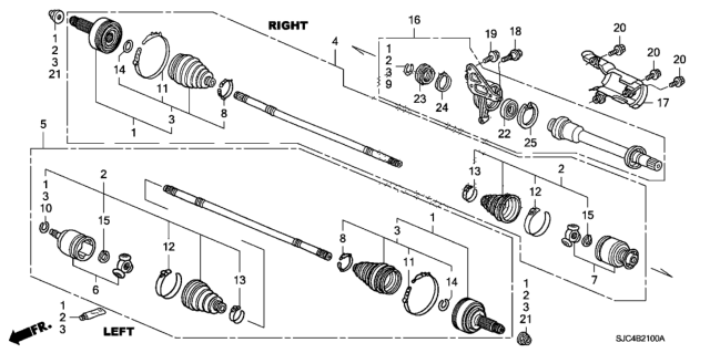 2006 Honda Ridgeline  Band, Outboard Boot Diagram for 44327SJCA01