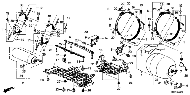 2017 Honda Clarity Fuel Cell  TANK ASSY., SUB CHARGE Diagram for 17502TRTA02