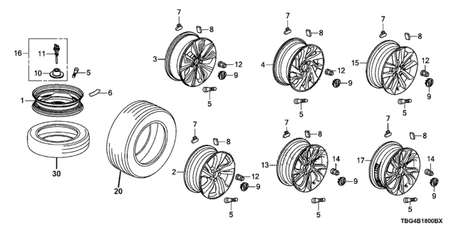 2019 Honda Civic  Tire (235/40R18)(Goodyear) (95Y)(Eagle F1 Asymmetric 2) Diagram for 42751GYR055
