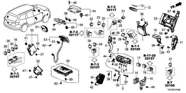 2016 Honda Pilot  Relay Assembly, Power (Micro Iso) (Denso) Diagram for 39794SDAA02